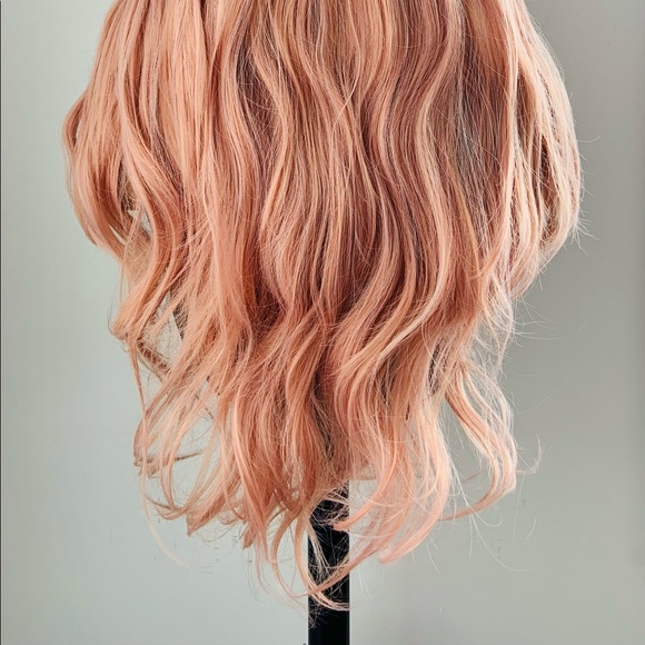 Long 28” Dusty Pink Versatile 13x2.5 Lace Front Premium Synthetic Fiber Wig - Picture 6 of 16